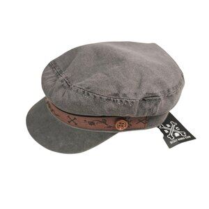 NWT BILLY BONES CLUB Biker’s Hat Cap Gray Size SMALL
